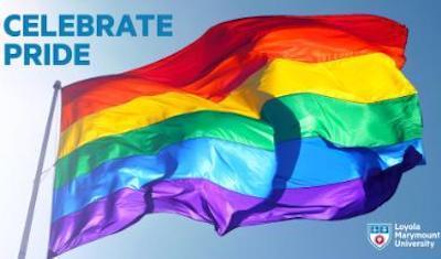 pride zoom background with rainbow flag